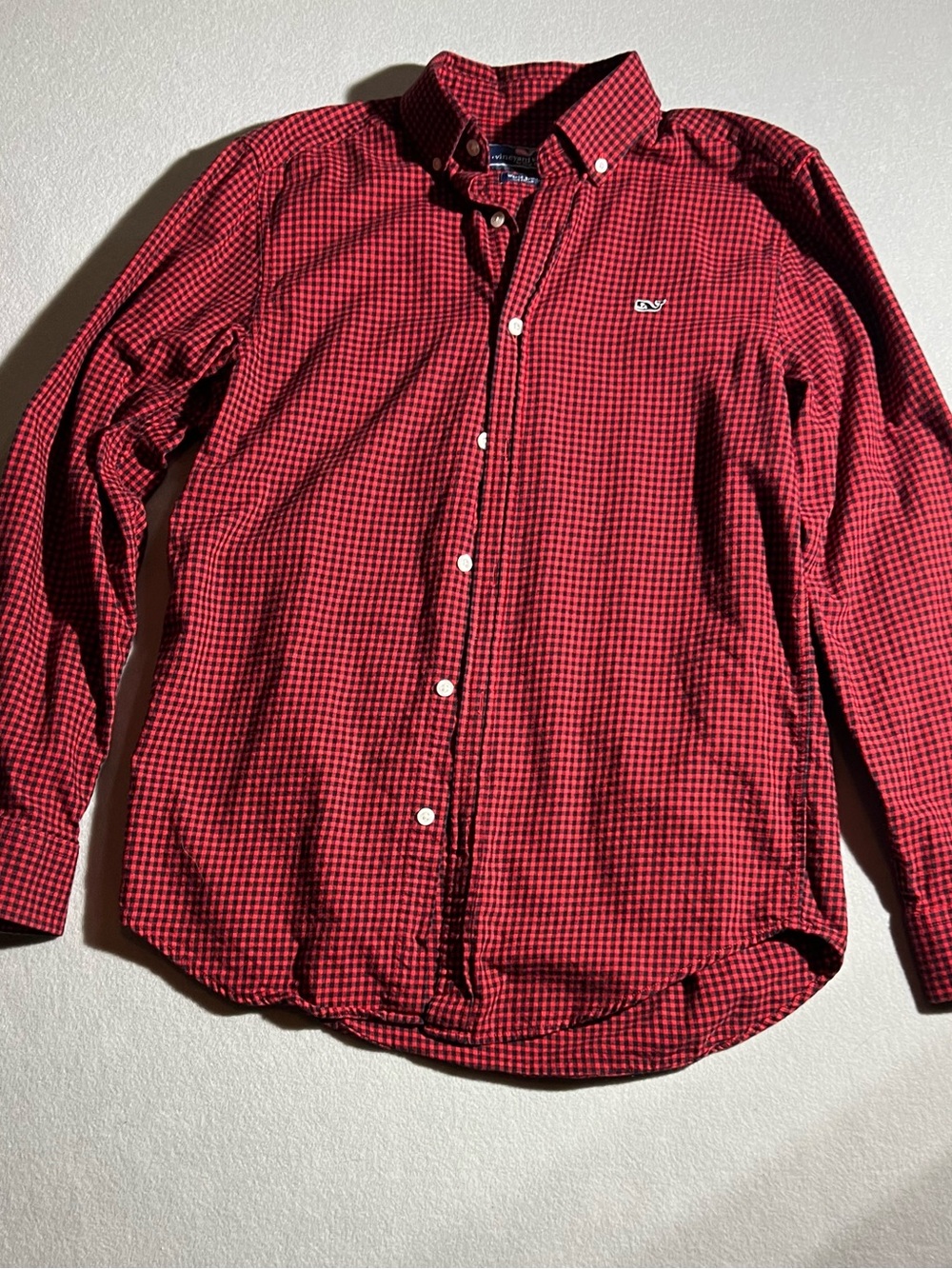 Vineyard Vines Red Check Button-Down long sleeve Shirt size small